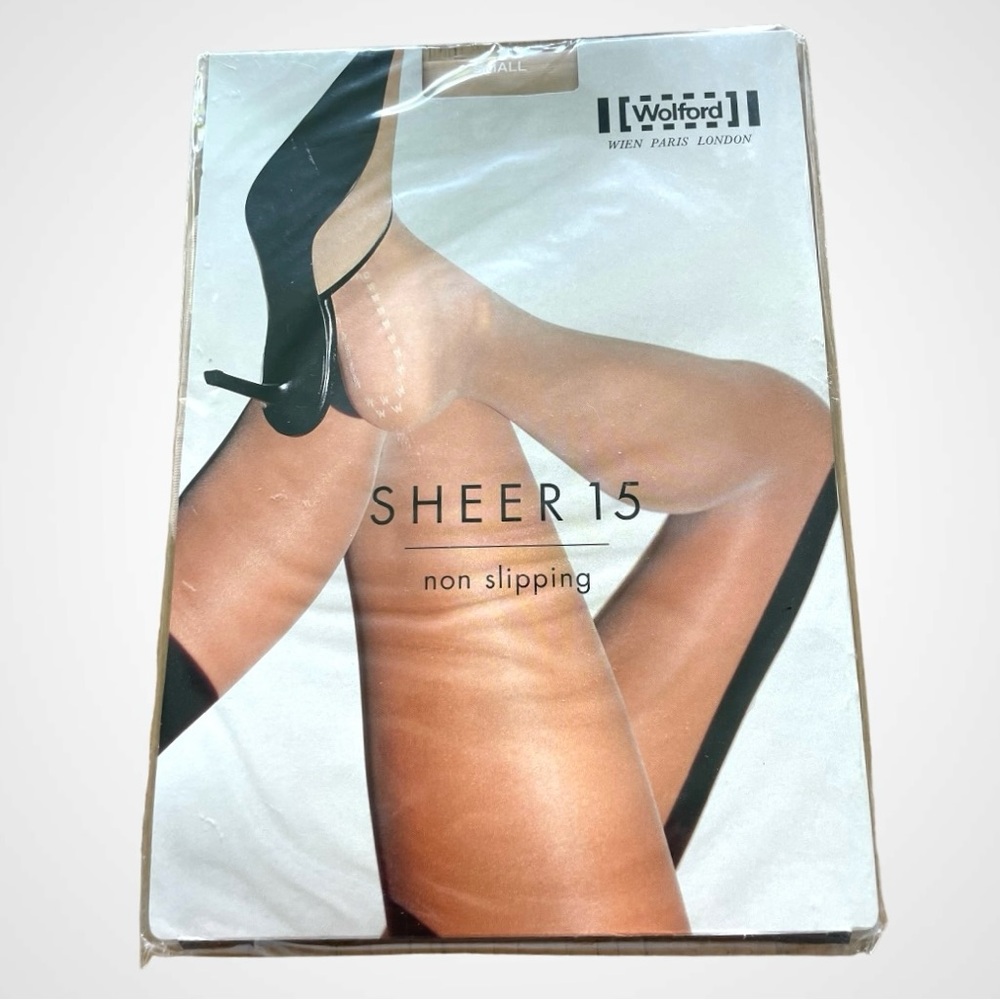 WOLFORD SHEER 15 NON SLIPPING PANTYHOSE COLLANT TIGHTS COSMETIC SMALL